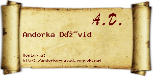 Andorka Dávid névjegykártya