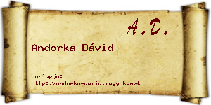 Andorka Dávid névjegykártya